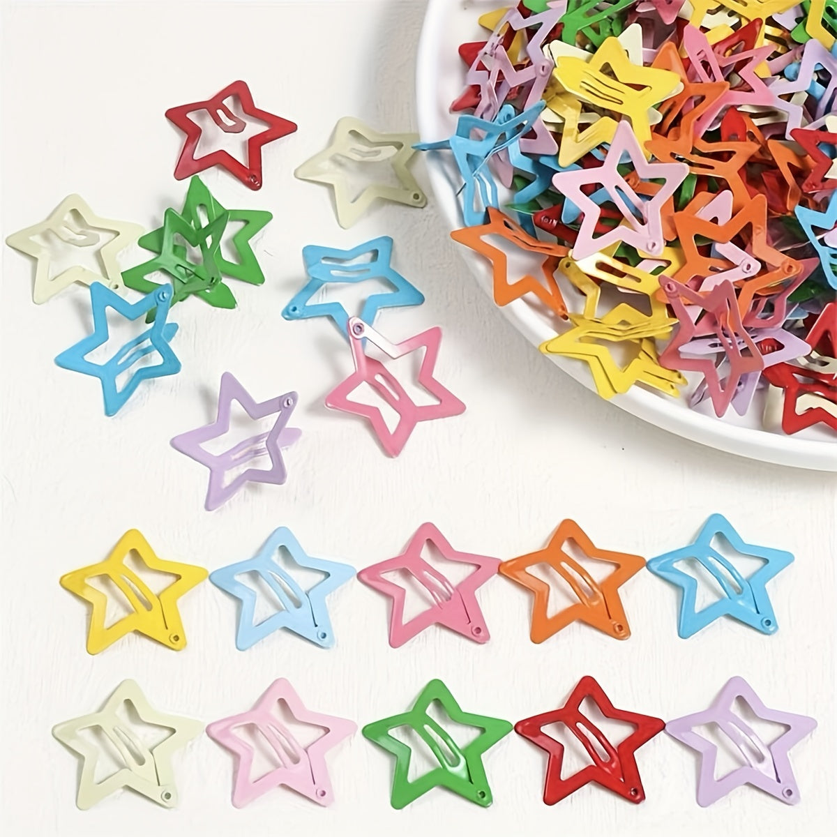 20pcs Girls Random Star Hair Clip for Head Decoration