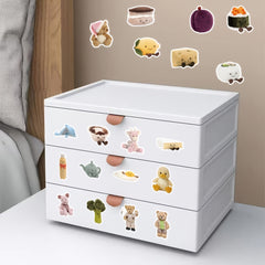 52pcs Plush Graffiti Stickers Waterproof DIY Decoration