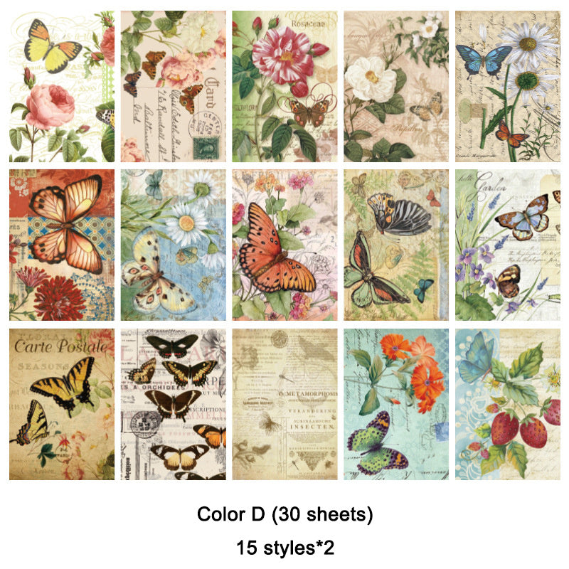 30 Sheets Vintage Scrapbook Paper DIY Craft Paper For Journaling Scrapbooking