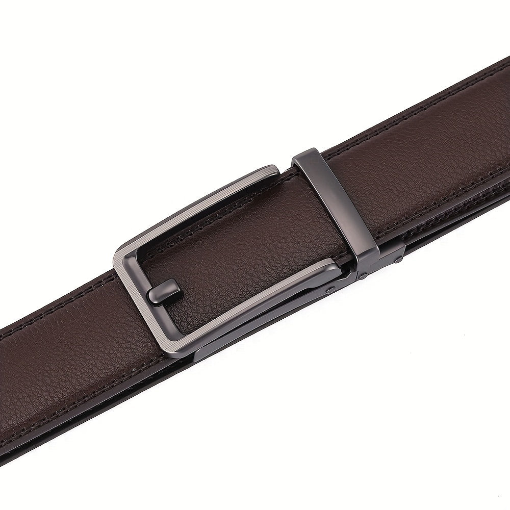 High-end Men's Leather Belt with Automatic Buckle
