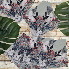20pcs Green Floral Pattern Party Napkins - Party Decoration Supplies