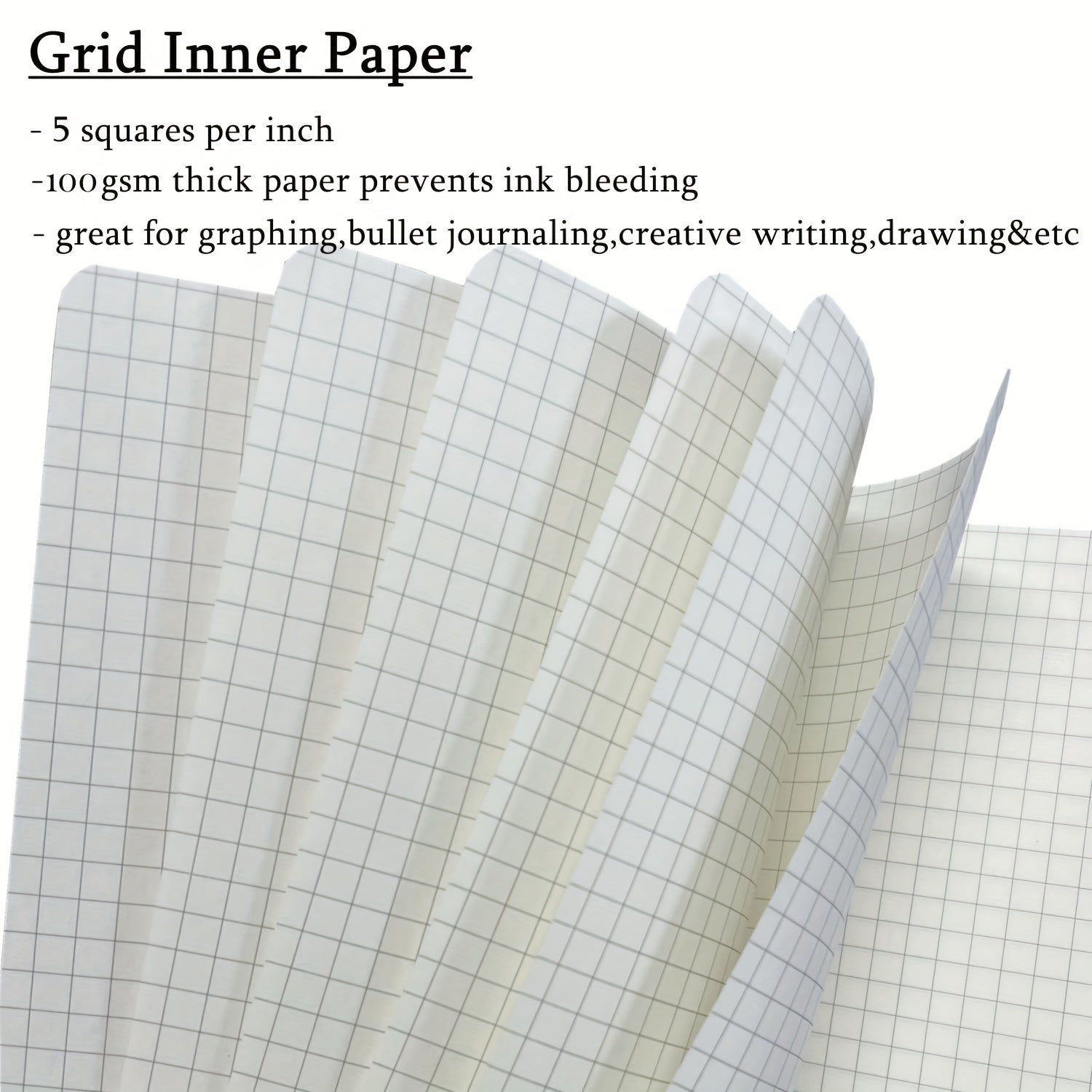 2pcs A5 Graph Paper Spiral Notebook Hard Cover 100 Pages 100g Acid Paper