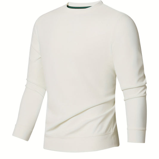 Men's Crew Neck Knit Sweatshirt Pullover Solid Tops