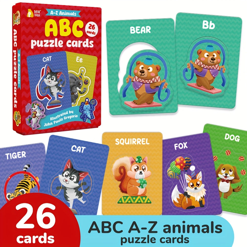 26pcs Alphabet Word Learning Card Educational Jigsaw Puzzle Set for Kids