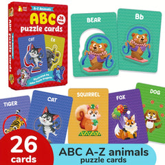 26pcs Alphabet Word Learning Card Educational Jigsaw Puzzle Set for Kids