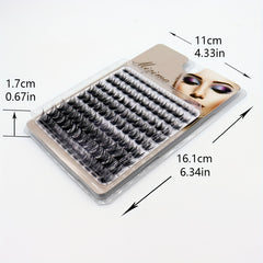 200 Pcs Segmented False Eyelashes 8-16mm Mixed Length D Curling Cluster Lashes