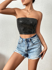 Sparkling Sequin Strapless Crop Top