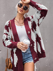  Casual Cardigan Women's Plus Button Up Long Sleeve Knit Coat