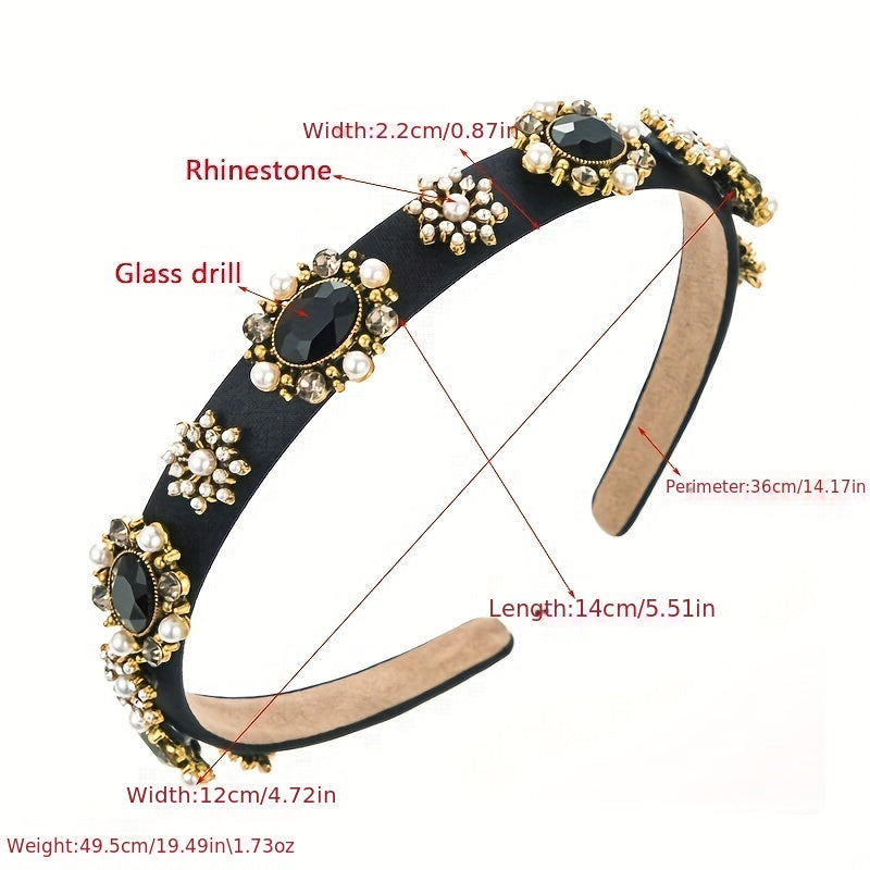 Baroque Rhinestone Headband Glitter Hair Band Vintage Hair Accessories
