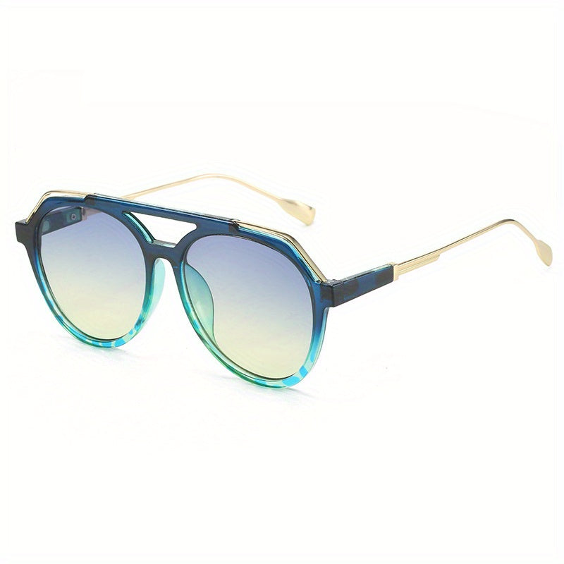 Y2K Top Bar Aviator Sunglasses Tortoiseshell UV400 Sun Shades
