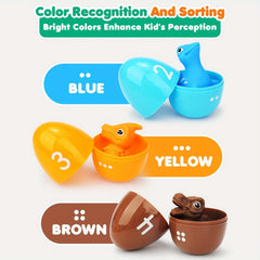 Set of 10 Dino Eggs & Dinosaurs - Easter Basket Stuffer for Kids 3+