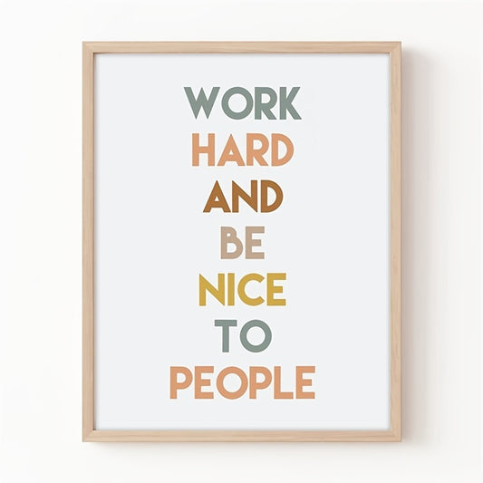 Be Kind Work Hard Wall Decor 8x10in