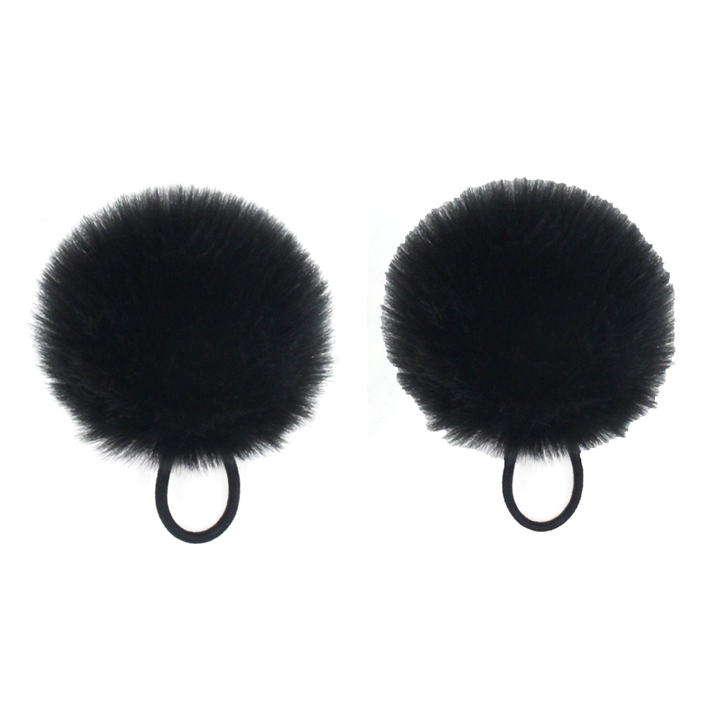 2pcs Colored Velvet Ball Hair Tie Set, No Hair Damage, Hair Rope for Women Girls