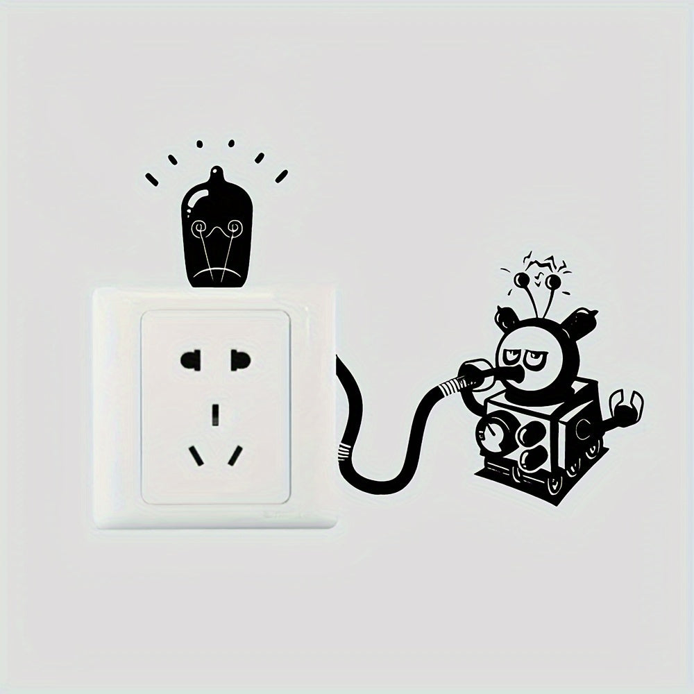 Charging Robot Switch Decorative Sticker for Home Decor