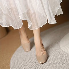 Women's Chunky Heels Square Toe Pumps