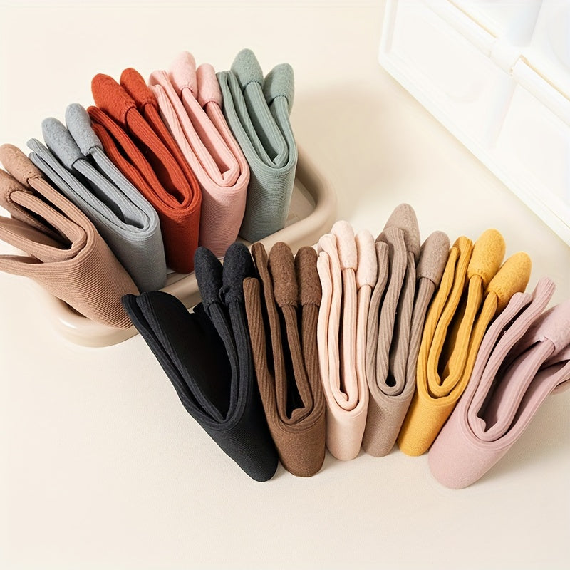 8 Pairs Striped Velvet Thick Warm Sleeping Crew Socks