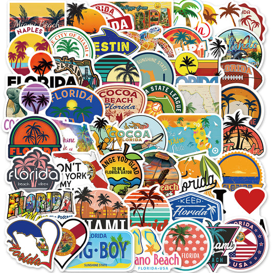 50pcs Florida Waterproof Stickers for DIY Projects