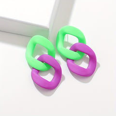 Fluorescent Chain Acrylic Dangle Earrings, Creative Gift
