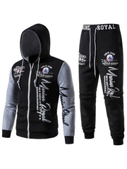 Men's Hiphop Letter Print Tracksuit Set
