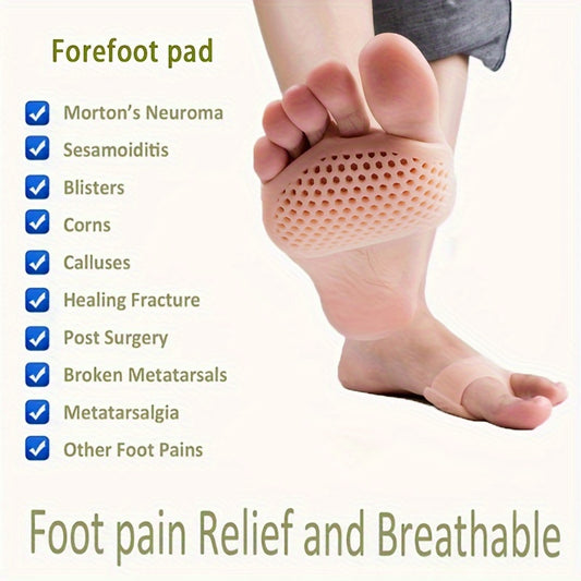 Breathable Silicone Gel Forefoot Pads Insoles for Foot Soreness Relief