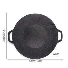 Round Cast Iron Grill Pan for Outdoor Camping and BBQ