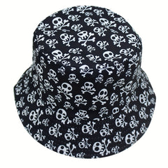 Skull Print Bucket Hat Men's Women's Outdoor Sunshade Basin Hat