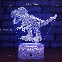 Dinosaur 3D Night Light w/ Remote & Smart Touch 16 Colors Dimmable T rex Toys