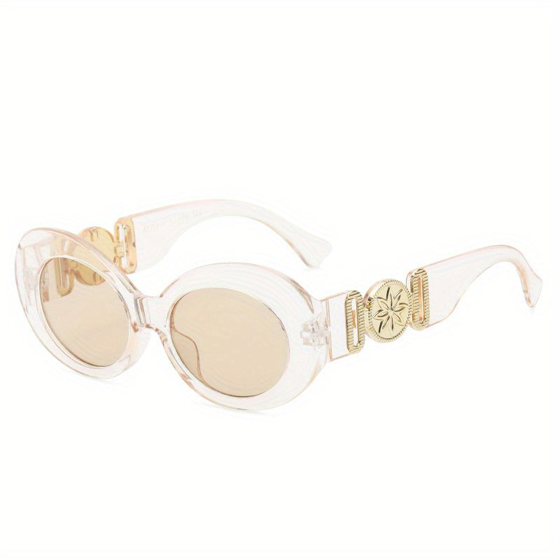 Retro Oval Sunglasses Vintage Flower UV400 Sun Shades for Driving