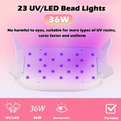 Large Foldable UV LED Resin Light 23/18 Beads Fast Curing Lamp