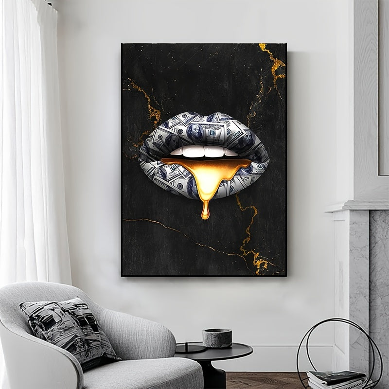 Creative Graffiti Mouth Wall Decor Canvas Painting 15.7x23.6in Unframed