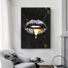 Creative Graffiti Mouth Wall Decor Canvas Painting 15.7x23.6in Unframed