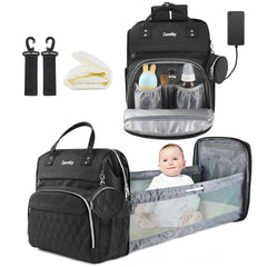 Multifunctional Backpack with Foldable Crib & USB Port