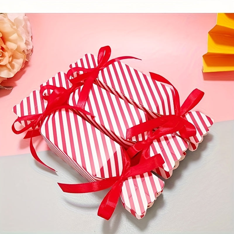 Christmas Red Striped Candy Box Wedding Packaging