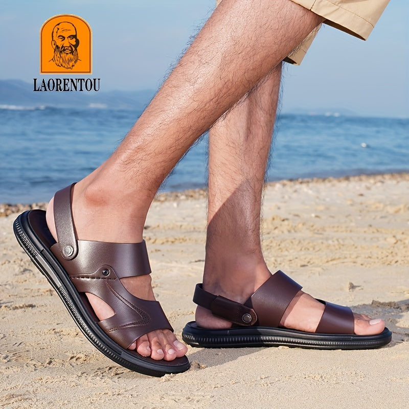 LAORENTOU Men's Non Slip Sandals Wear resistant Comfy Beach Shoes