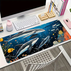 Cartoon Whale Underwater World Large Mousepad
