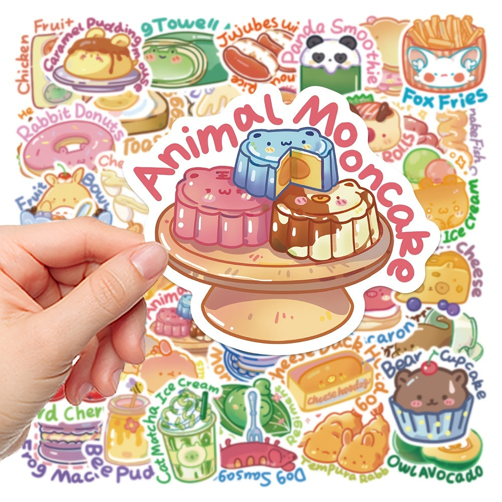 50Pcs Animal Food Series Waterproof Stickers for Laptop PC Mobile Smartp