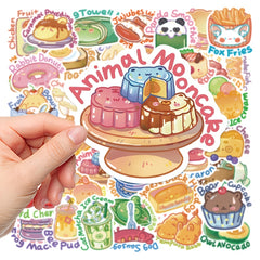 50Pcs Animal Food Series Waterproof Stickers for Laptop PC Mobile Smartp