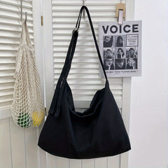 Large Capacity Hobo Shoulder Bag Solid Crossbody Bag
