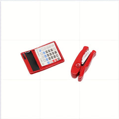 2pcs 1:12 Dollhouse Mini Metal Stapler & Mini Calculator Set