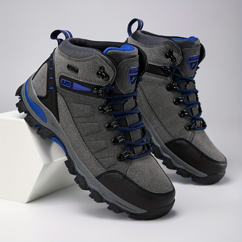 Men's High Top Hiking Boots Lace Up Durable Non Slip Outdoor Shoes