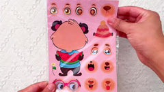 6pcs Animal Puzzle Stickers Educational DIY Face Changing Stickers