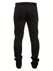 Yellow Vertical Block Men s Drawstring Sweatpants Casual Jogger Pants