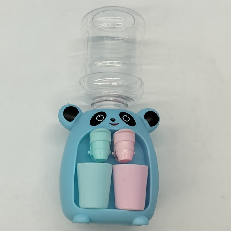 Mini Panda Water Dispenser Toy Dual Outlet Press Type Beverage Machine