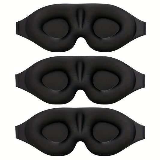 3pcs Soft Silk Eye Mask Shading Men Women Sleep Aid
