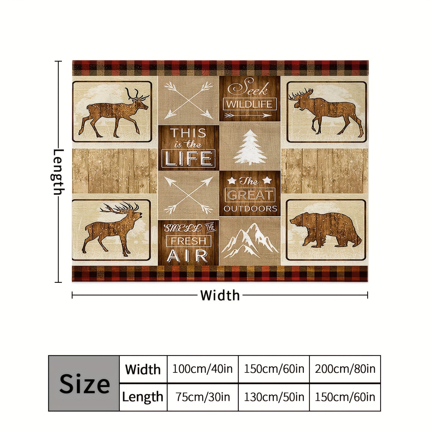 Christmas Elk Arrow Pattern Blanket Lightweight Warm Flannel Blanket