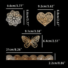 10pcs Retro Lace Decorative Paper for DIY Bullet Journal