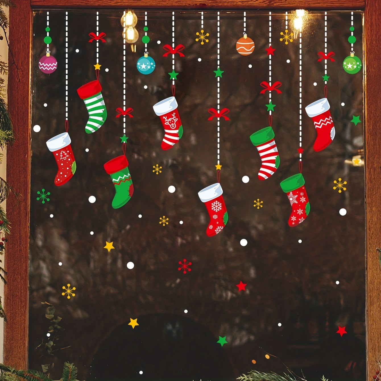Christmas Window Sticker Stocking Vinyl Decoration