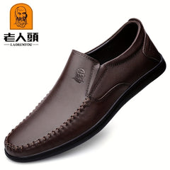 Men's Stitch Detail Loafer Shoes Lightweight Slip On Shoes