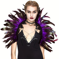 Feather Shoulder Wrap Lace Collar Halloween Costume Props