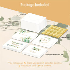 12pcs Mother And Baby Thank You Cards Children's Holiday Gift Cards